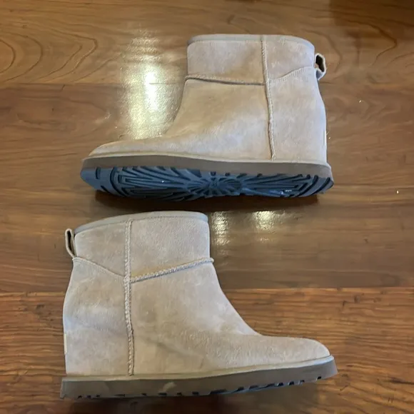 UGG Women's Classic Femme Mini Boots Hidden Wedge Heel Slate Taupe