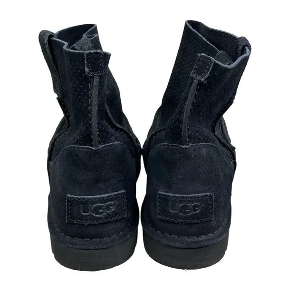 UGG Women’s Classic Mini Black Perforated Unlined Boot Size US 9