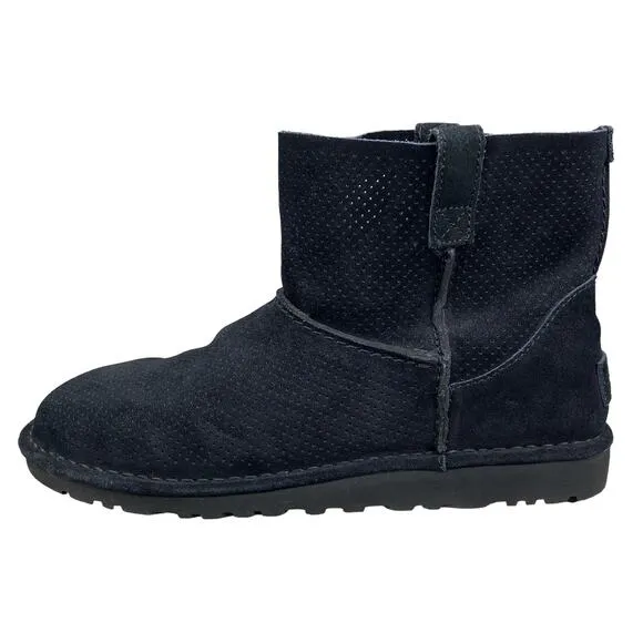 UGG Women’s Classic Mini Black Perforated Unlined Boot Size US 9