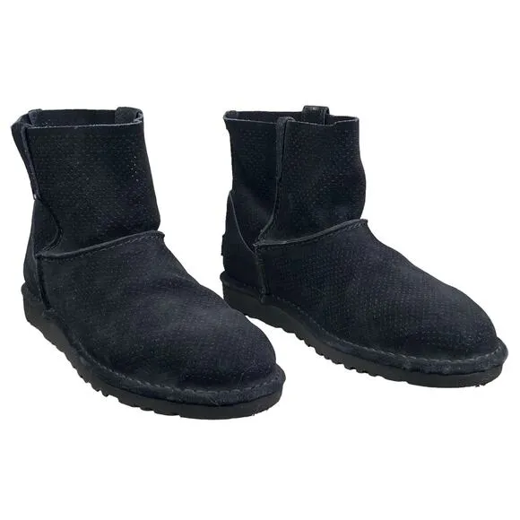UGG Women’s Classic Mini Black Perforated Unlined Boot Size US 9