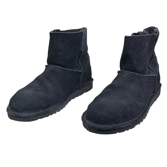 UGG Women’s Classic Mini Black Perforated Unlined Boot Size US 9