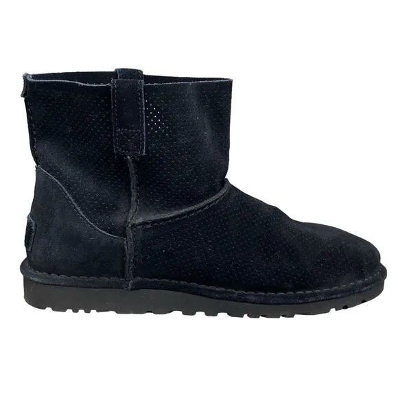 UGG Women’s Classic Mini Black Perforated Unlined Boot Size US 9