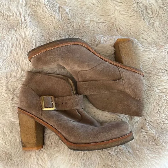 UGG Brienne Heeled Suede Leather Ankle Boots