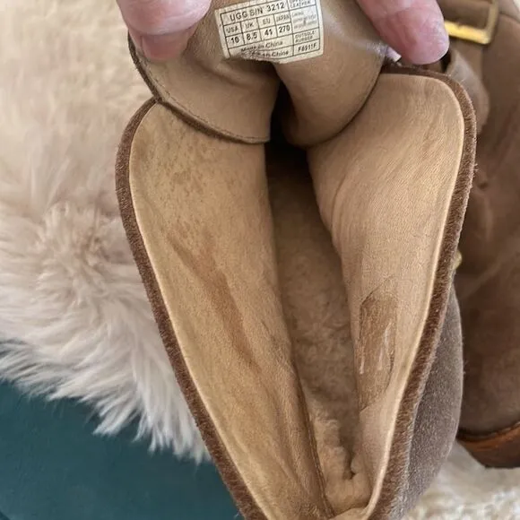 UGG Brienne Heeled Suede Leather Ankle Boots