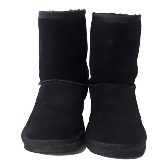 Ugg Classic Short Boot US Sz 7 Black Suede Wool Sheepskin Y2K Bootie Womens