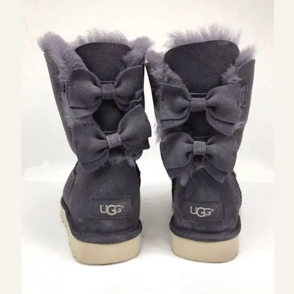 UGG Meilani Suede Wool Double Suede Bow Boots