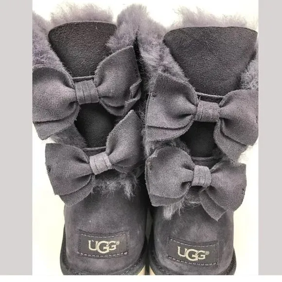 UGG Meilani Suede Wool Double Suede Bow Boots