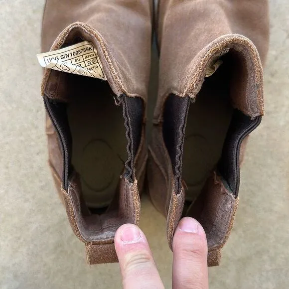 UGG Suede Brown Leather Chelsea Boots Kids Size 3