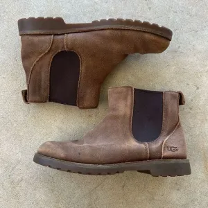 UGG Suede Brown Leather Chelsea Boots Kids Size 3
