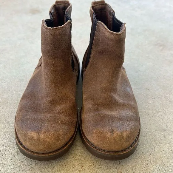 UGG Suede Brown Leather Chelsea Boots Kids Size 3