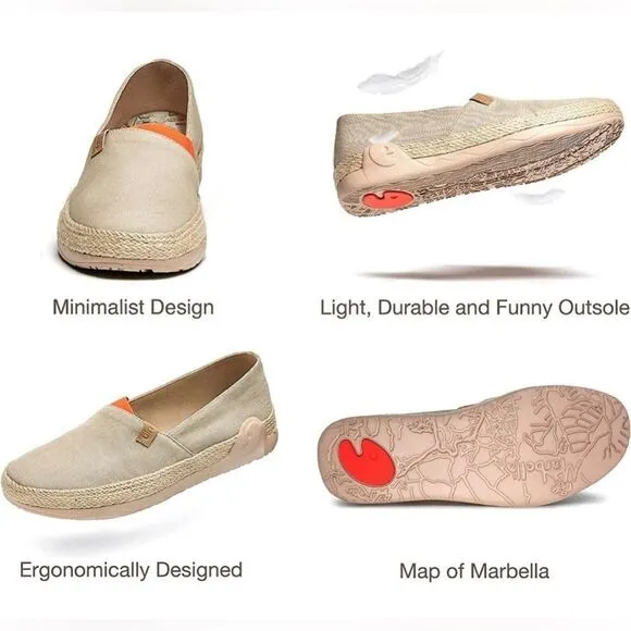 UIN Men's Slip Ons Walking Casual Loafers Comfortable Shoes (Marbella Khaki)