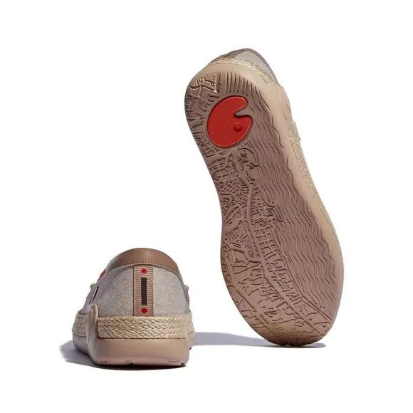 UIN Women's Slip Ons Walking Casual Loafers Shoes (Khaki Brown Marbella 5)