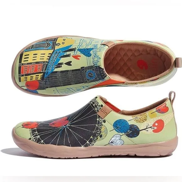UIN Women's Walking Shoes Microfiber Casual Comfort Sneaker (London Love Story)