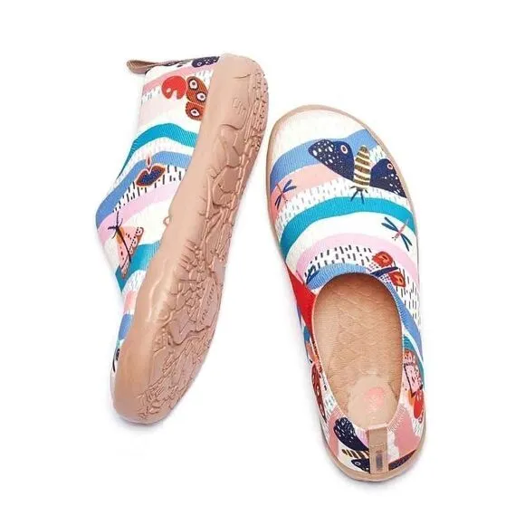 UIN Women's Slip On Casual Knitted Comfort Soft Walking Shoes (Summer Elves)