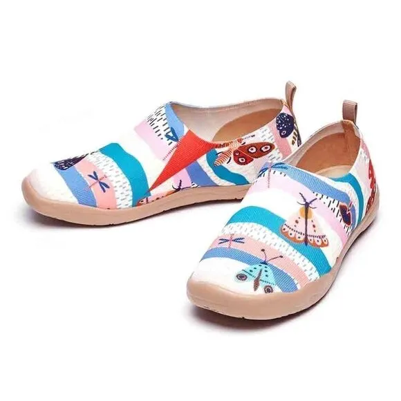 UIN Women's Slip On Casual Knitted Comfort Soft Walking Shoes (Summer Elves)