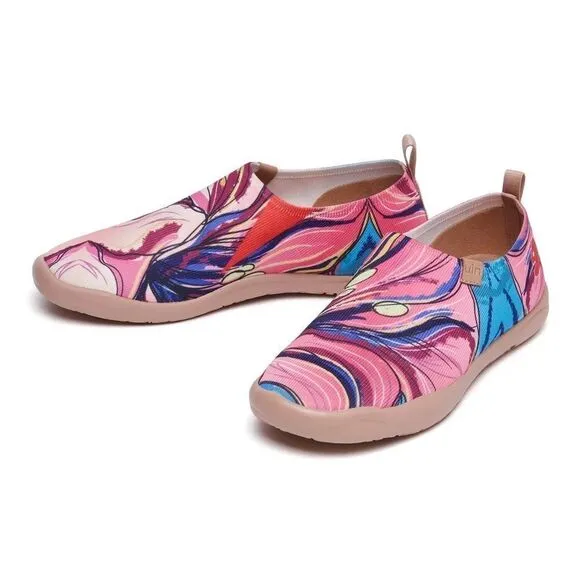 UIN Women's Walking Travel Shoes Slip On Casual Loafers (Lily Blossom Toledo)