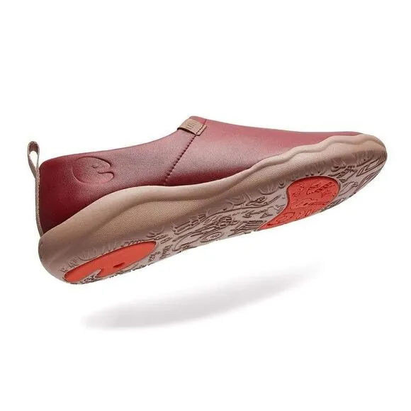 UIN Women's Walking Shoes Slip On Casual Loafers Comfort Sneaker (Fire Brick)