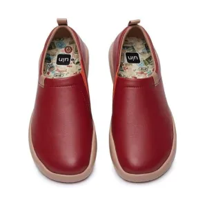 UIN Women's Walking Shoes Slip On Casual Loafers Comfort Sneaker (Fire Brick)