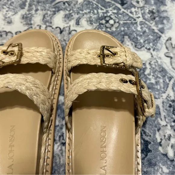 Ulla Johnson Kiera Raffia Dual-buckle Slide Sandals In Natural