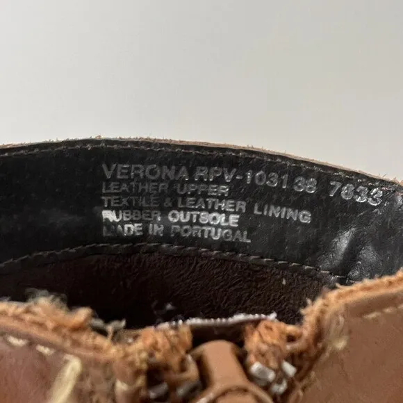 Umberto Raffini Womens Size 38 US 7.5 Verona Brown Leather Boots