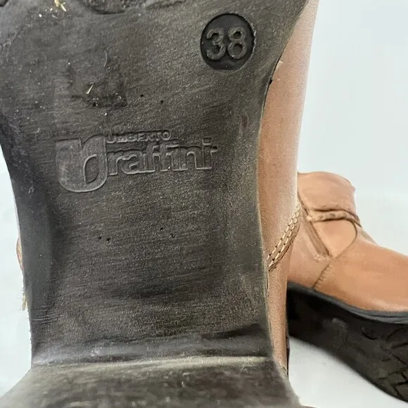 Umberto Raffini Womens Size 38 US 7.5 Verona Brown Leather Boots