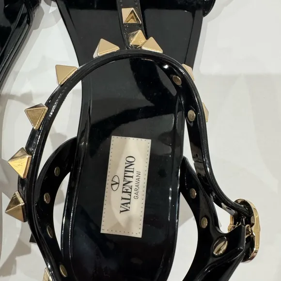 Valentino Black Studded Sandals