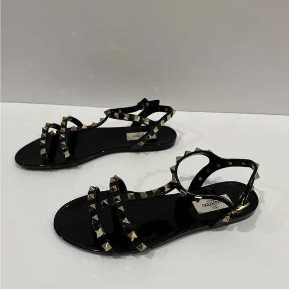 Valentino Black Studded Sandals