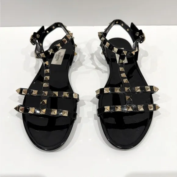 Valentino Black Studded Sandals