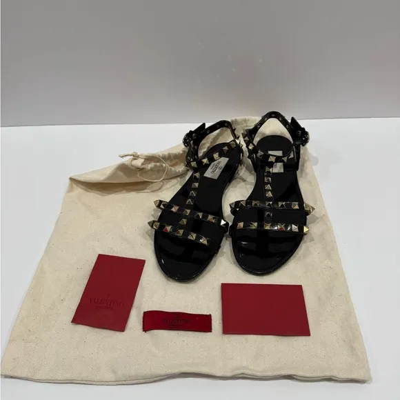 Valentino Black Studded Sandals