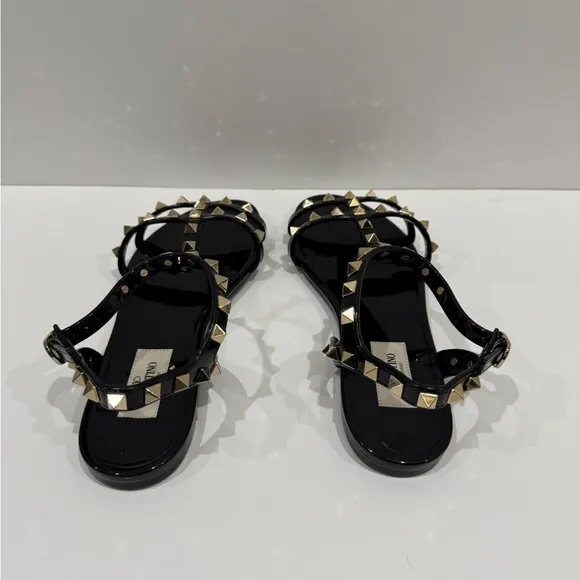 Valentino Black Studded Sandals