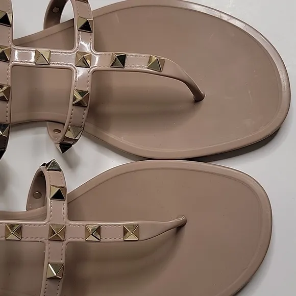 VALENTINO GARAVANI  ROCKSTUD SLIDE FLAT SANDAL SZ 40/10 WMS EUC