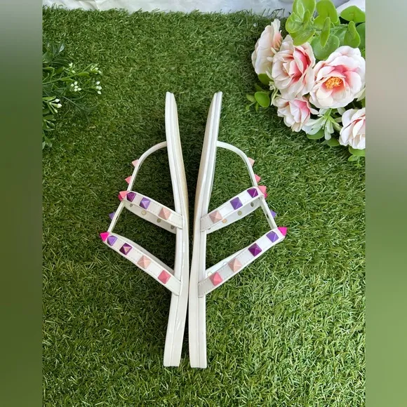 VALENTINO GARAVANI5mm Multi Rockstud Pvc Thong Sandals -Bianco Multi Sz38