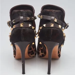Valentino Rockstud Ponyhair Leopard Ankle Boots 39 VGUC ⭐️😍