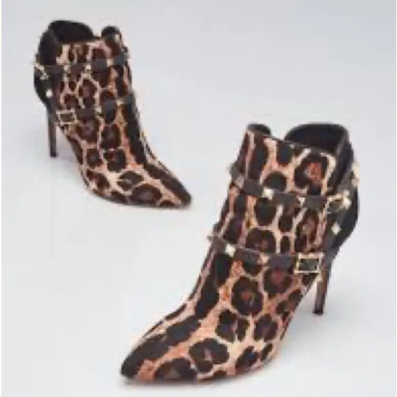 Valentino Rockstud Ponyhair Leopard Ankle Boots 39 VGUC ⭐️😍