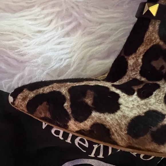 Valentino Rockstud Ponyhair Leopard Ankle Boots 39 VGUC ⭐️😍