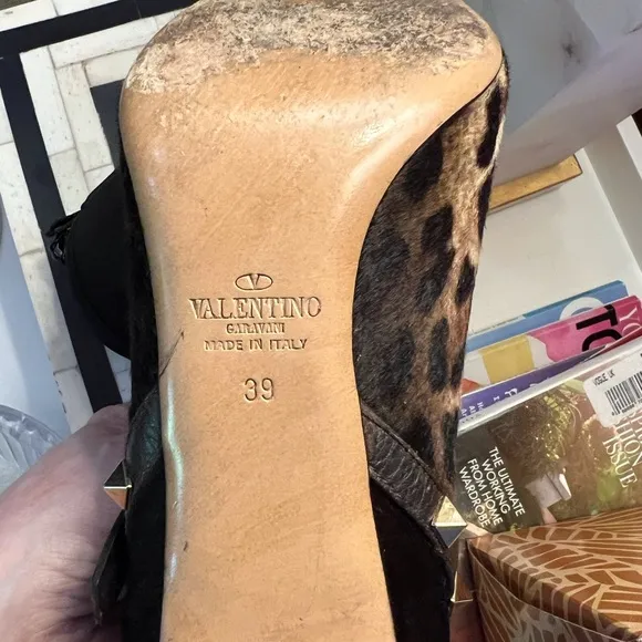 Valentino Rockstud Ponyhair Leopard Ankle Boots 39 VGUC ⭐️😍