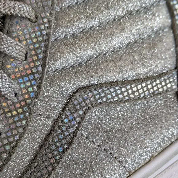 Vans Kids Sk8-Hi Zip (Little Kid/Big Kid) Metallic Glitter Girl's Sneakers