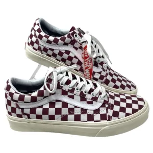 VANS Old Skool Check Shoe Red White Canvas Skate Low Sneakers Men's ALSU01650