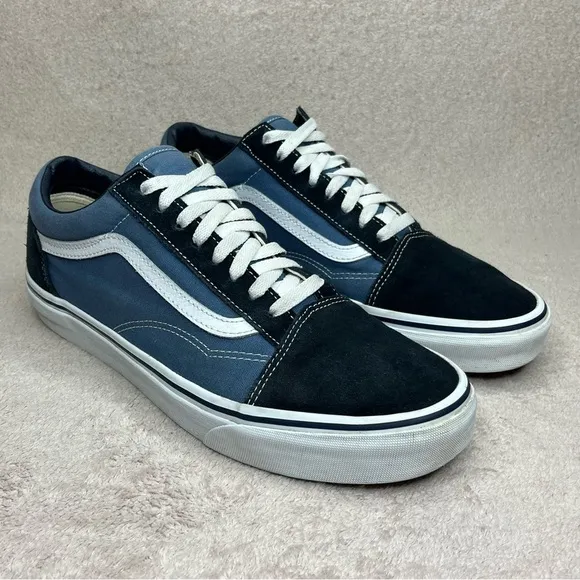 Vans Old Skool Low Top Sneakers-Suede/Canvas-Navy Blue-Mens 10-Skater-Streetwear