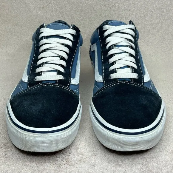 Vans Old Skool Low Top Sneakers-Suede/Canvas-Navy Blue-Mens 10-Skater-Streetwear