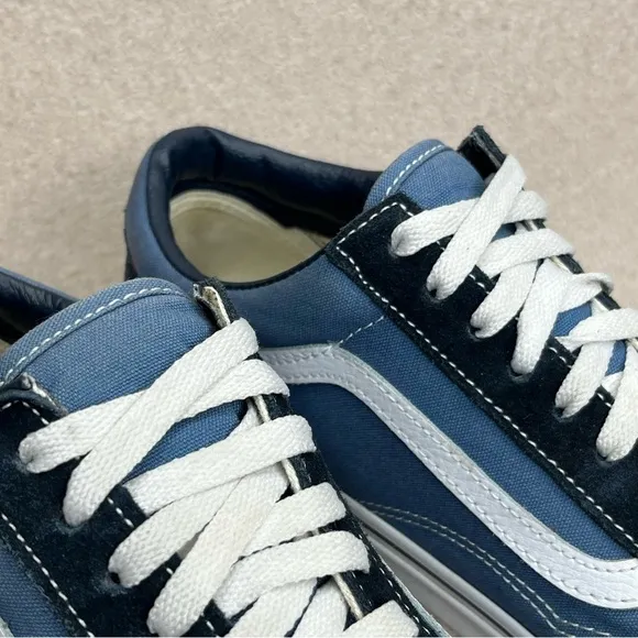 Vans Old Skool Low Top Sneakers-Suede/Canvas-Navy Blue-Mens 10-Skater-Streetwear