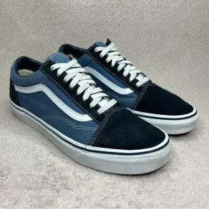 Vans Old Skool Low Top Sneakers-Suede/Canvas-Navy Blue-Mens 10-Skater-Streetwear