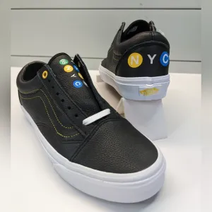Vans Old Skool NYC 66 Subway Black Leather Fashion Casual Sneakers Men's 10
