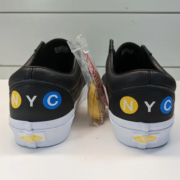 Vans Old Skool NYC 66 Subway Black Leather Fashion Casual Sneakers Men's 10
