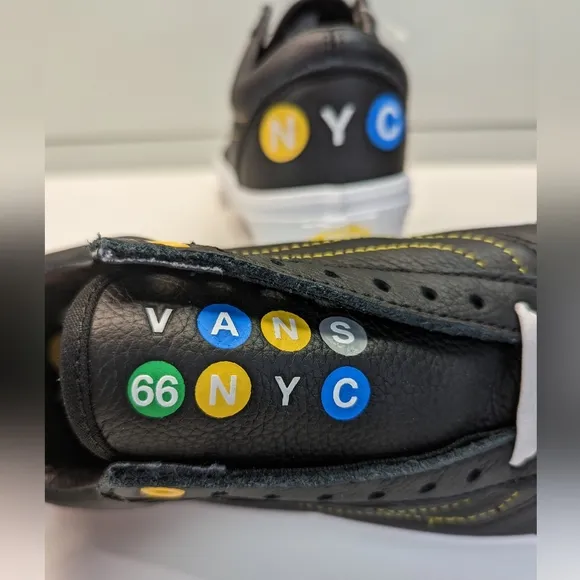Vans Old Skool NYC 66 Subway Black Leather Fashion Casual Sneakers Men's 10