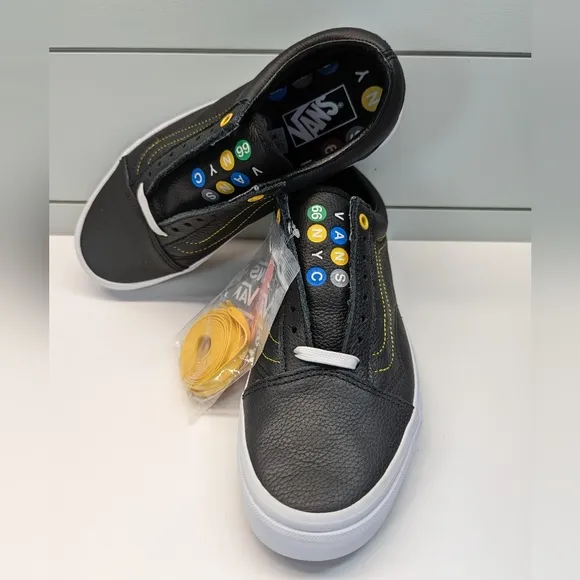 Vans Old Skool NYC 66 Subway VN0A5A092Y6 Black Leather Fashion Casual Sneakers
