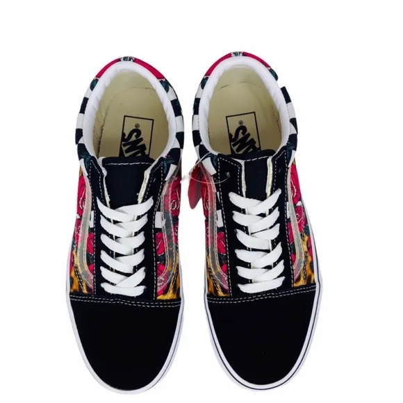 Vans Old Skool Rose Animal Checkerboard Red