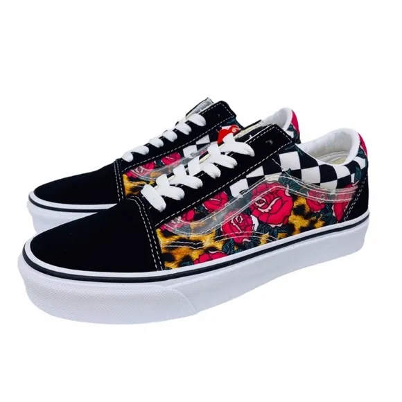Vans Old Skool Rose Animal Checkerboard Red