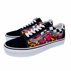 Vans Old Skool Rose Animal Checkerboard Red