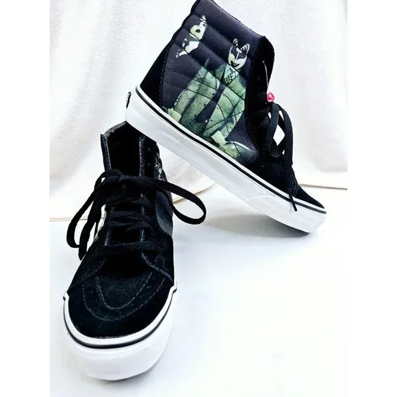 Vans Size Men's 6 Women's 7.5 Black KISS Dressed to Kill Hi Lace sneakers NEW